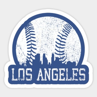 Vintage Los Angeles LA Skyline Baseball For Gameday Sticker